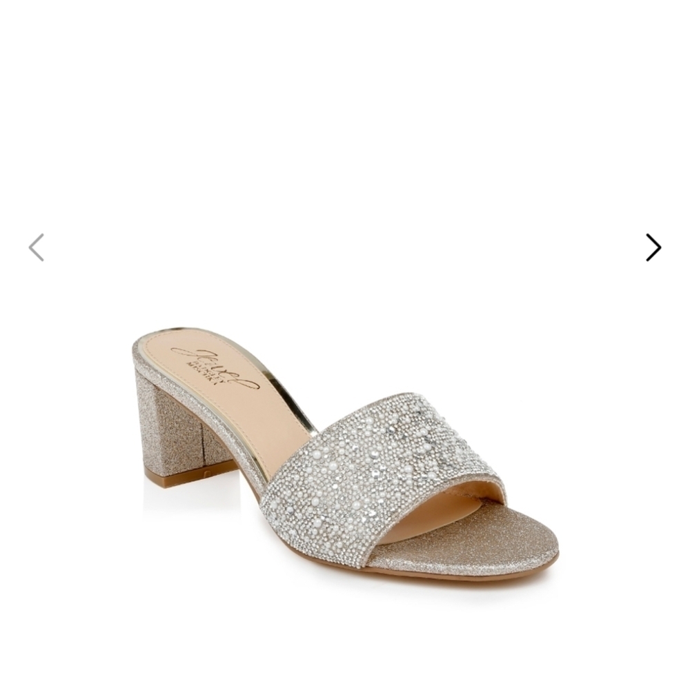 Badgley Mishka Della Glitter Block Heel Mules
